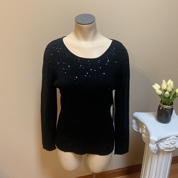 Mercer Street Studio Sweaters - Woman’s Black Sequence long sleeve Shirt